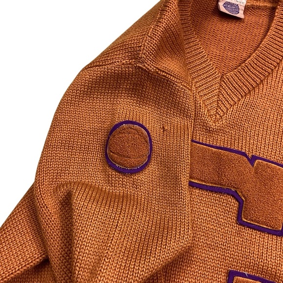 Vintage 1940s cathedral high school Minnesota wool varsity sweater - Picture 3 of 8